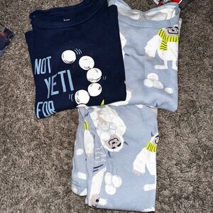 Carter's Blue and Gray Pajama Sets with Yeti and Polar Bear Designs